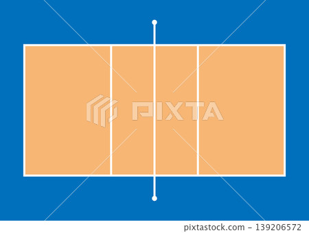 A simple overhead view of a volleyball court, vector illustration. 139206572