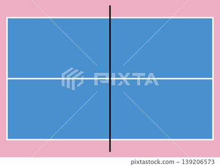 乒乓球桌的俯視圖,向量圖。 乒乓球桌的俯視圖,向量圖。 139206573