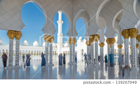 Sheikh Zayed Grand Mosque timelapse in Abu Dhabi, the capital city of United Arab Emirates 139207049