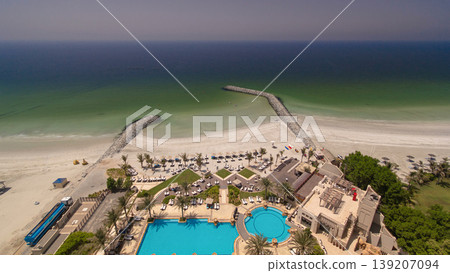 Beautiful area of beach in Ajman timelapse near the turquoise waters of Arabian Gulf. Beautiful area of beach in Ajman timelapse near the turquoise waters of Arabian Gulf. 139207094