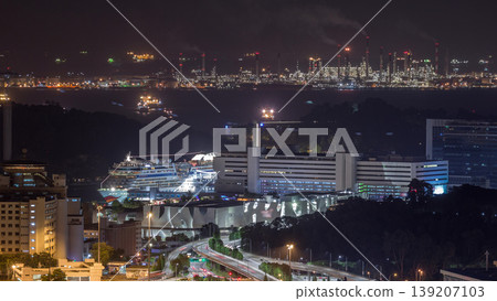 Singapore Cruise Centre is a cruise terminal aerial night timelapse Singapore Cruise Centre is a cruise terminal aerial night timelapse 139207103