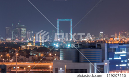 The rhythm of Dubai at night aerial timelapse The rhythm of Dubai at night aerial timelapse 139207330