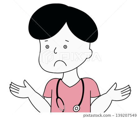 A doctor who is at a loss (pinkish) A doctor who is at a loss (pinkish) 139207549