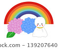 彩虹、繡球花和微笑的晴天娃娃——雨季過後景象。 139207640