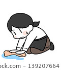 女員工正在擦地板 139207664