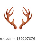 Brown deer antlers illustration with white background animal part wildlife 139207876
