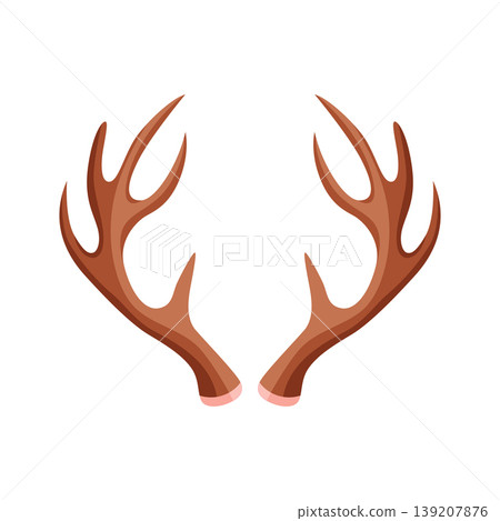 Brown deer antlers illustration with white background animal part wildlife Brown deer antlers illustration with white background animal part wildlife 139207876