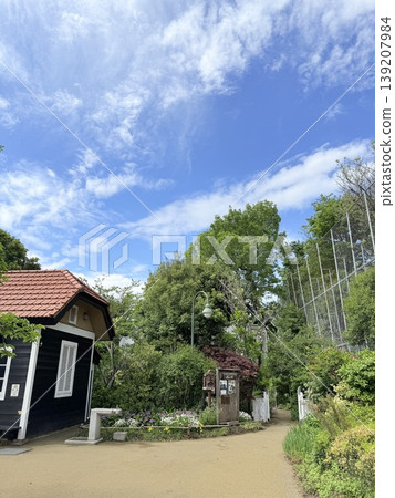 A cute park like something out of an anime. A cute park like something out of an anime. 139207984