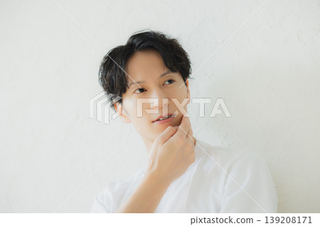 Young man who cares about his skin Young man who cares about his skin 139208171