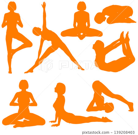 Yoga Silhouettes Yoga Silhouettes 139208403