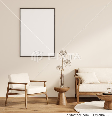 mock up poster frame in interior room 139208765