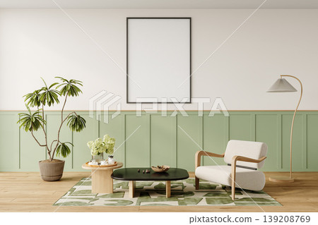 modern interior with empty frame 139208769