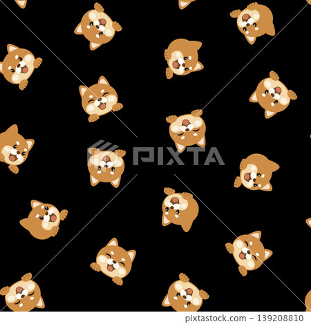 Cute Shiba Inu seamless pattern 139208810