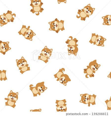 Cute Shiba Inu seamless pattern Cute Shiba Inu seamless pattern 139208811