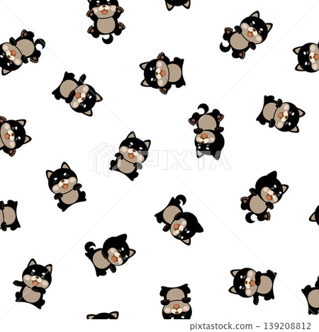 Cute Shiba Inu seamless pattern 139208812