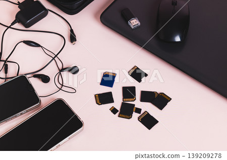 A freelancer's desktop tech gadget set A freelancer's desktop tech gadget set 139209278