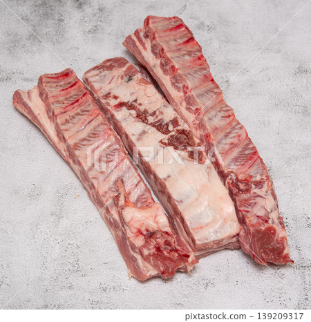 Raw pork ribs Raw pork ribs 139209317