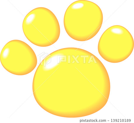 Gold dog puffy paw prints 139210189
