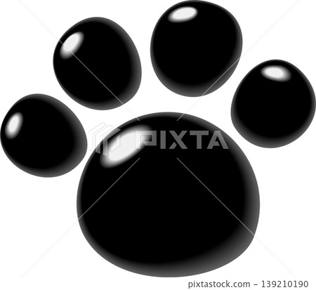 Puffy black dog paw prints Puffy black dog paw prints 139210190