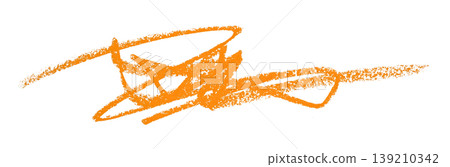 orange pencil strokes isolated on transparent background 139210342