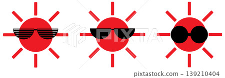 It is a sun icon wearing sunglasses. 139210404