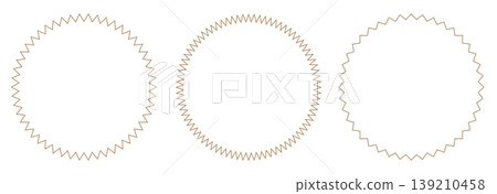 It is a circular illustration with a sawtooth shape. 139210458