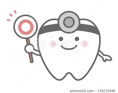 A dentist character holding a circle sign A dentist character holding a circle sign 139210496