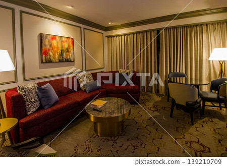 Living room of a suite in a resort hotel in a popular American tourist destination. Living room of a suite in a resort hotel in a popular American tourist destination. 139210709