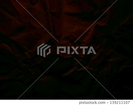 dark chocolate brown paper crumples revealing intricate wrinkled texture for vintage wallpaper and moody banner backdrop 139211107