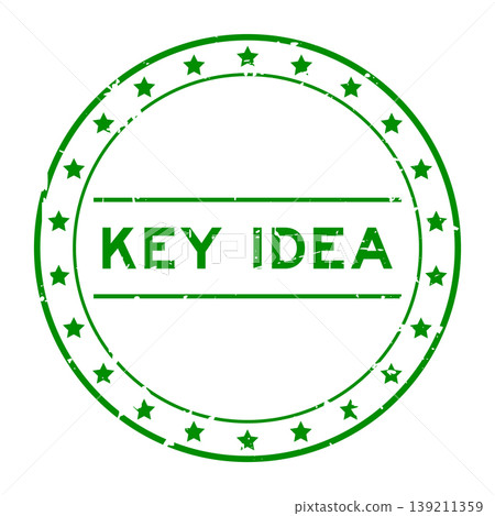 Grunge green key idea word round rubber seal stamp on white background Grunge green key idea word round rubber seal stamp on white background 139211359
