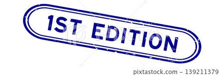 Grunge blue first edition word rubber seal stamp on white background Grunge blue first edition word rubber seal stamp on white background 139211379
