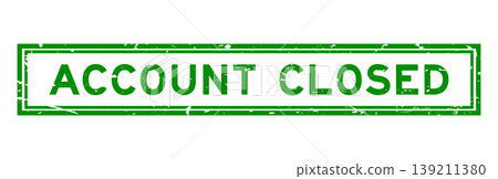 Grunge green account closed word square rubber seal stamp on white bacckground Grunge green account closed word square rubber seal stamp on white bacckground 139211380