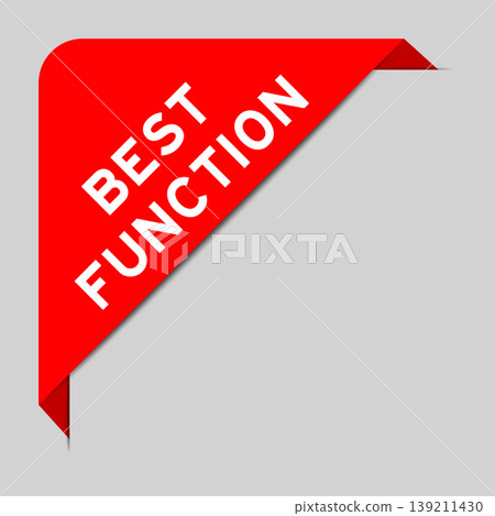 Red color of corner label banner with word best function on gray background Red color of corner label banner with word best function on gray background 139211430