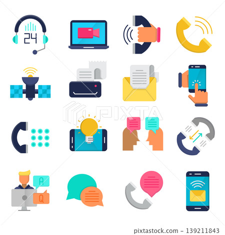 Communication Flat Icons Communication Flat Icons 139211843