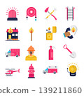 Firefighter and Fire Department Flat Icons 139211860