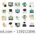 Online Education and E-Learning Digital Study Vector Icons 139211896