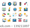 SEO and Web Development Flat Vector Icon Set 139211897