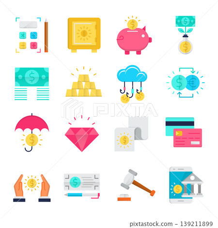 Banking Flat Icons Banking Flat Icons 139211899