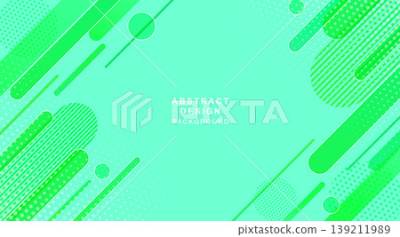 Abstract green background material combining geometric elements and halftone dots. Abstract green background material combining geometric elements and halftone dots. 139211989