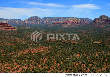 Aerial View Red Rock Country surrounding Sedona Arizona Aerial View Red Rock Country surrounding Sedona Arizona 139212187