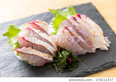 Delicious threadfin bream sashimi Delicious threadfin bream sashimi 139212337