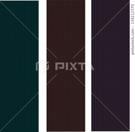 Abstract geometric pattern collection featuring three vertical banners with intricate linear designs and delicate textures in deep teal charcoal brown and dark violet tones for modern luxury backgroun Abstract geometric pattern collection featuring three vertical banners with intricate linear designs and delicate textures in deep teal charcoal brown and dark violet tones for modern luxury backgroun 139212370