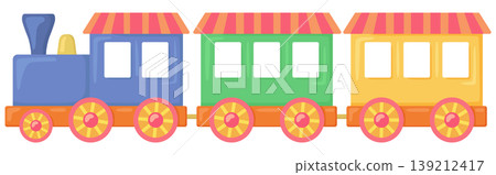 彩色火車插圖向量素材 139212417