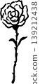 A simple rose illustration (line drawing only) 139212438
