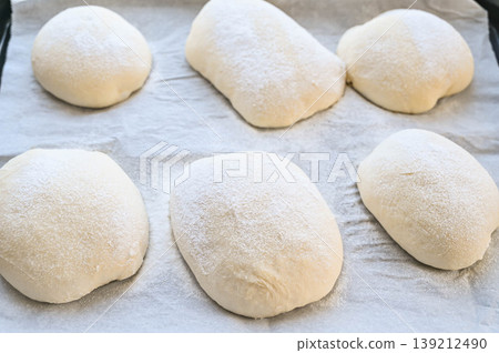 Shaped ciabatta dough Shaped ciabatta dough 139212490