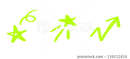 This is a hand drawing of stars and arrows. 139212819