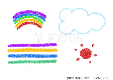 Weather icons drawn with crayons Weather icons drawn with crayons 139212840