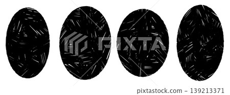 Linocut oval with rough ink texture and grunge border in retro ellipse frame. Dark oval linocut stamp with scratched marks and charcoal noise. Vector hand drawn frame in bold woodblock print Linocut oval with rough ink texture and grunge border in retro ellipse frame. Dark oval linocut stamp with scratched marks and charcoal noise. Vector hand drawn frame in bold woodblock print 139213371
