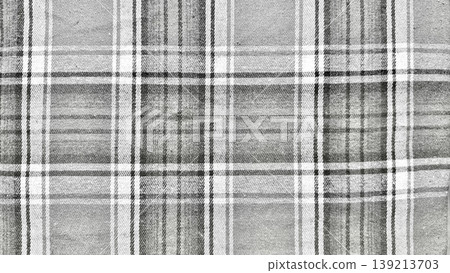 grayscale plaid fabric texture interwoven stripes varying gray shades classic woven pattern 139213703