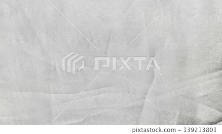 crumpled gray mesh fabric texture soft elegant folds closeup abstract background serene minimal design element 139213801